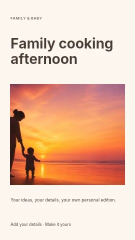 Family cooking afternoon instagram story template