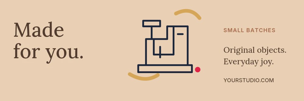 Maker sewing machine · Duotone in Something made for you · Maker banner
