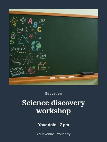 Science discovery workshop invitation template