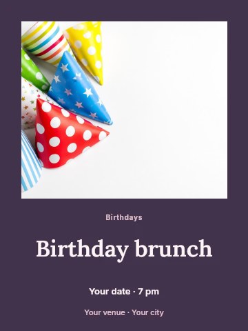 Birthday brunch poster template
