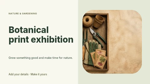 Botanical print exhibition youtube thumbnail template