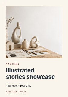 Illustrated stories showcase flyer template · Gallery editorial