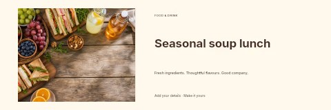 Seasonal soup lunch banner template