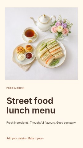 Street food lunch menu instagram story template