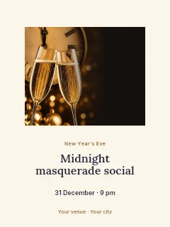 Midnight masquerade social invitation template · Picture window