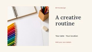 A Creative Routine youtube thumbnail template · Horizontal photo dialogue