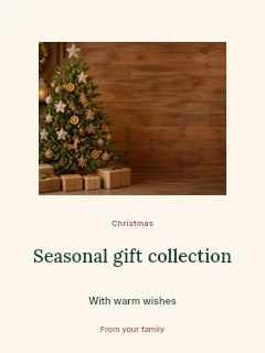 Seasonal gift collection greeting card template · Picture window
