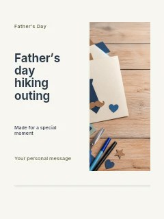 Father’s Day hiking outing invitation template · Split portrait