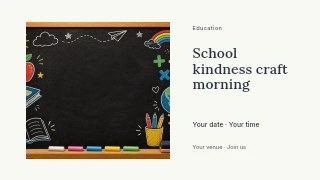School kindness craft morning presentation cover template · Horizontal photo dialogue