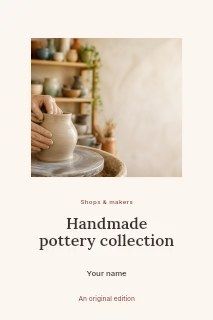 Crafting a ceramic pot on pottery wheel in Handmade pottery collection · Picture window