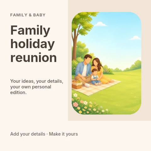 Family holiday reunion social media post template