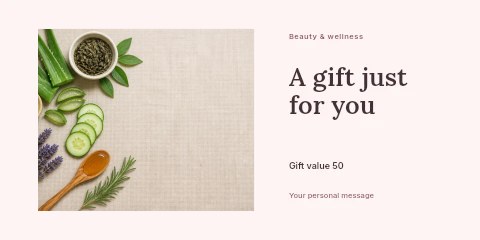 Natural skincare launch gift voucher template