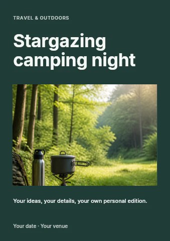 Stargazing camping night flyer template