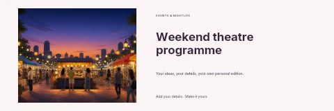 Weekend theatre programme banner template