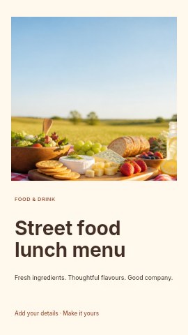 Street food lunch menu instagram story template