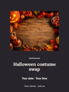 Halloween costume swap poster template · Picture window