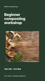 Beginner composting workshop instagram story template · Modern programme