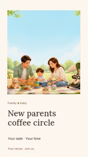 New parents coffee circle instagram story template · Gallery editorial