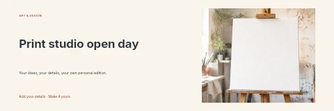 Print studio open day banner template