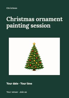 Christmas ornament painting session flyer template · Modern programme