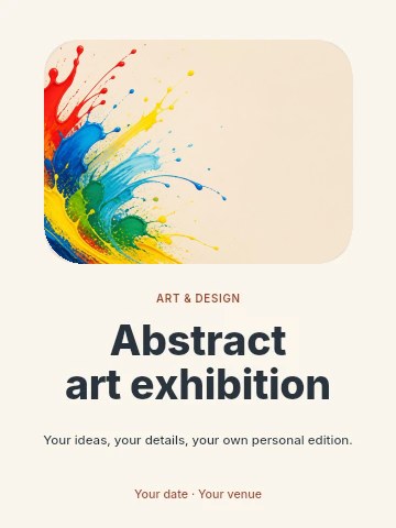 Abstract art exhibition invitation template