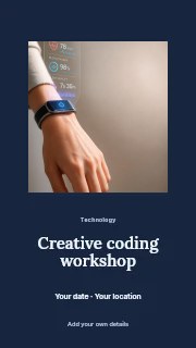 Creative coding workshop instagram story template · Picture window