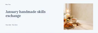 January handmade skills exchange banner template · Horizontal photo dialogue