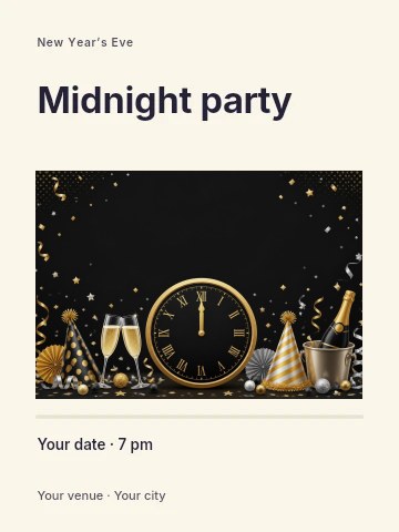 Midnight party invitation template