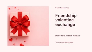 Friendship Valentine exchange presentation cover template · Horizontal photo dialogue