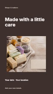 Handmade natural soap bars with herbs in Handmade photo showcase · Modern programme