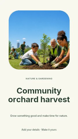 Community orchard harvest instagram story template