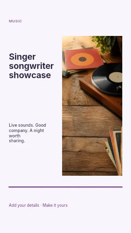 Singer songwriter showcase instagram story template