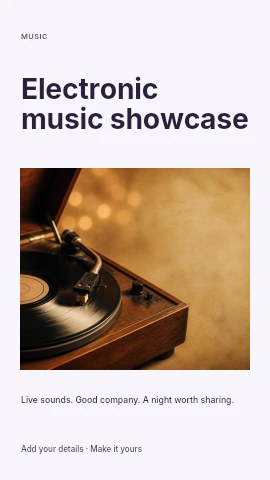 Electronic music showcase instagram story template
