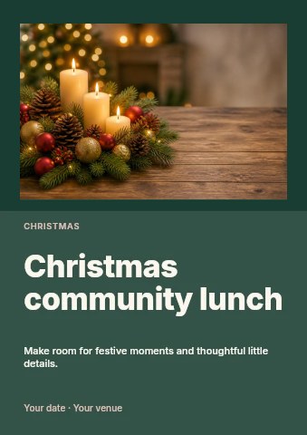 Christmas community lunch flyer template