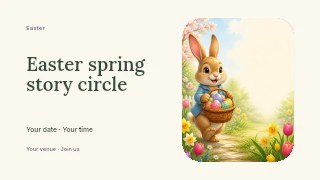Easter spring story circle presentation cover template · Horizontal photo dialogue
