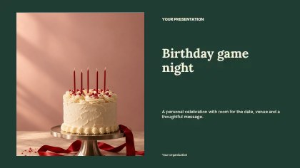 Birthday game night · Split presentation cover template