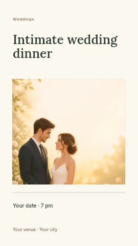 Intimate wedding dinner instagram story template