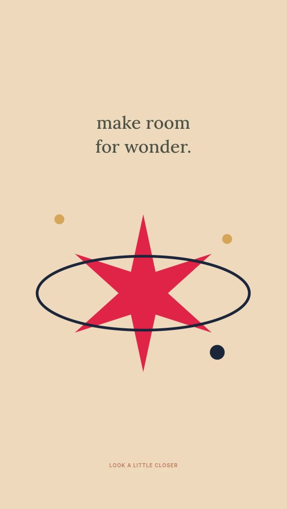 6-point slender sparkle · orbit composition in Make room for wonder · Abstract wallpaper