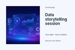 Futuristic data visualization and infographics in Data storytelling session · Horizontal photo dialogue