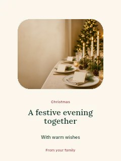 Elegant Christmas dinner table setting in Christmas dinner and dance photo layout · Picture window