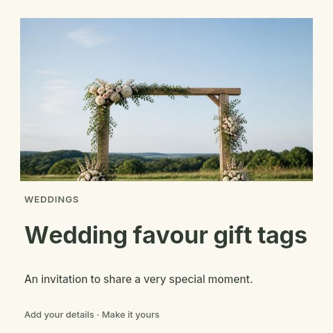 Wedding favour gift tags social media post template