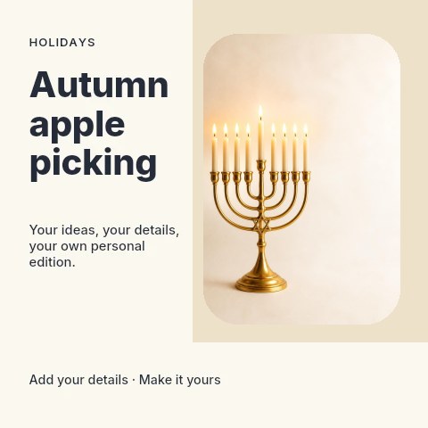Autumn apple picking social media post template