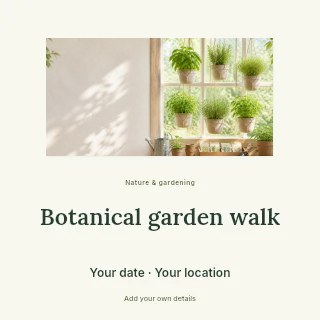 Botanical garden walk · Picture window