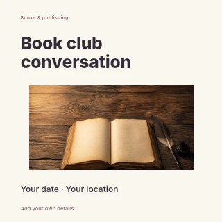 Open vintage book with empty pages in Book club conversation · Modern programme