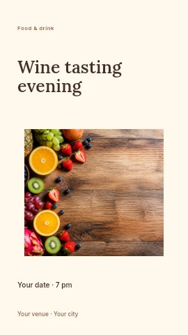 Wine tasting evening instagram story template