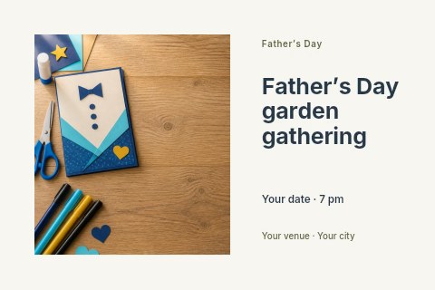 Father’s Day garden gathering postcard template