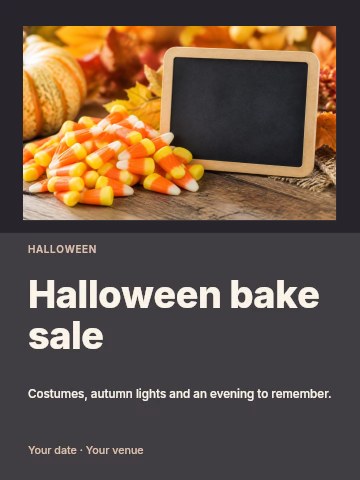 Halloween bake sale poster template