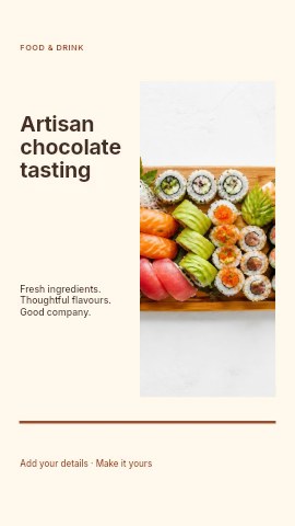 Artisan chocolate tasting instagram story template