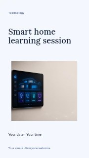Smart home control panel on wall in Smart home learning session instagram story · Modern programme