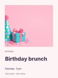 Sunday Birthday Brunch invitation template · Gallery editorial